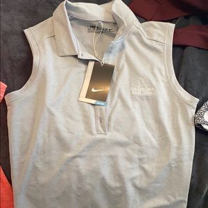 Nike womens gold dri fit collard tank top